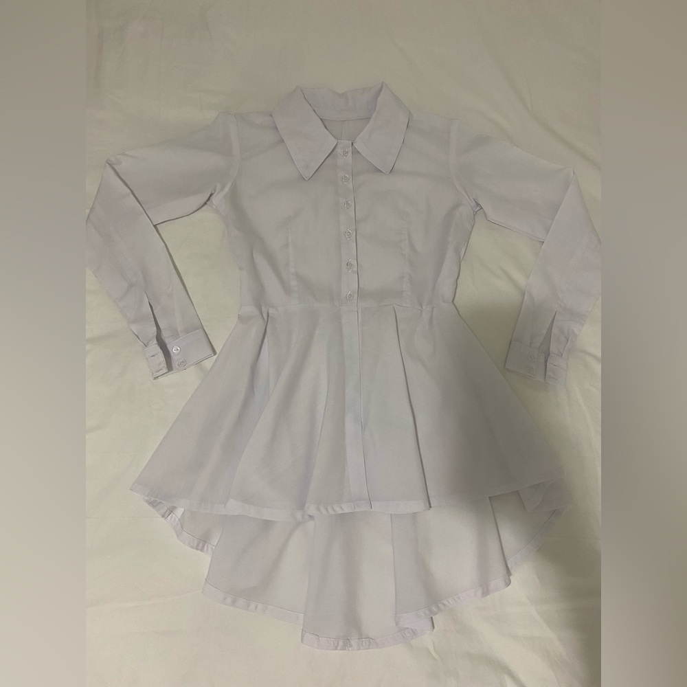 White peplum dress shirt